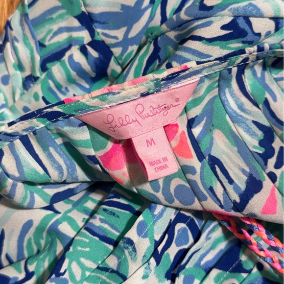 Lilly Pulitzer Blue Marilina Elephant Tunic Top M - Picture 3 of 6